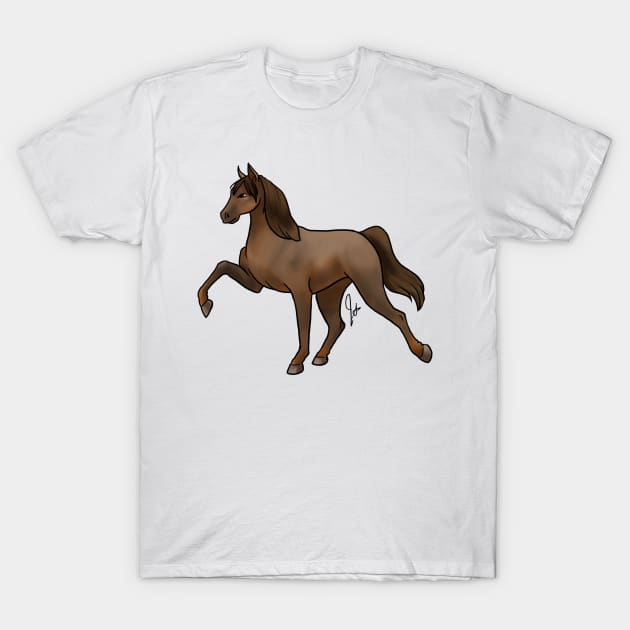 Horse - Tennessee Walker - Dark Chestnut T-Shirt by Jen's Dogs Custom Gifts and Designs